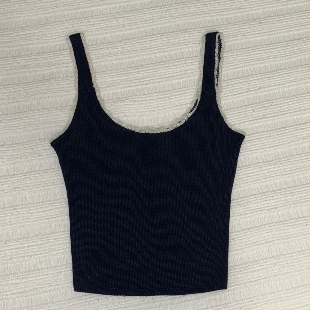 Gilly Hicks By Hollister Midnight Black Ribbed Soft Tank Top